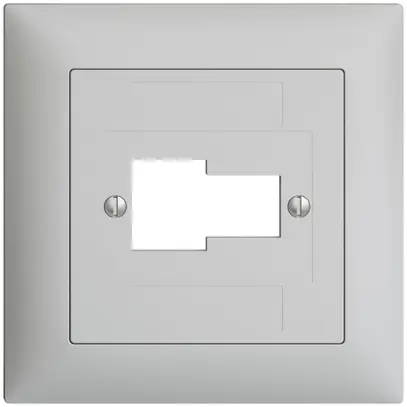 Kit frontal EDIZIOdue gris clair 88×88mm 1×TT 1×RJ45 