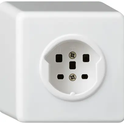 Prise AP basico T25 blanc bornes à vis 