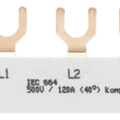 Pettine di raccordo Hager 3P 3L forca 10mm² 63A 82.5×11mm bianco 