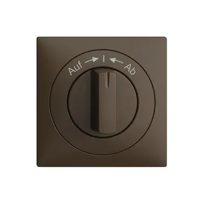 Kit frontal EDIZIOdue Auf->I<-Ab coffee 60×60mm pour contact pivotant 