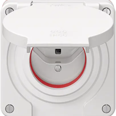Presa NEVO N.CO 1×T23, IP55 secondo SN 441011, c.guarnizione rossa, bianco 