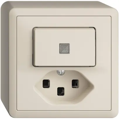 Combinaison lum. AP 3/1L+T23 EDIZIOdue crema, lentille LED jaune 