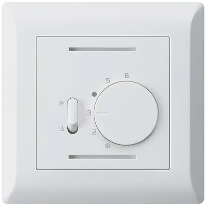 Termostato INC Hager kallysto.line, con interr.di riscald./raffred., bianco 