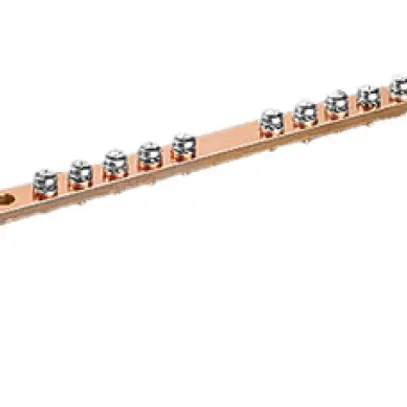 Barra di messa a terra DKRittal 200A 450×15×5mm horizontale 