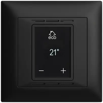 UP-Raumthermostat EDIZIOdue FMI schwarz mit Display, Fussboden- und Raumregler 