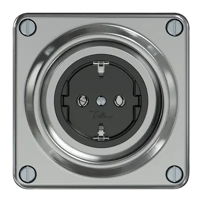 Prise ELEMENT SNAPFIX® SCHUKO 16A 250V IP20 alu 