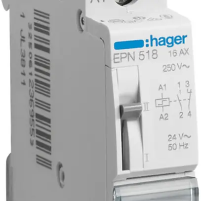 Télérupteur Hager 1UM 24VAC 12VDC 1 ouvreur 1 fermeur 0 inverseur 