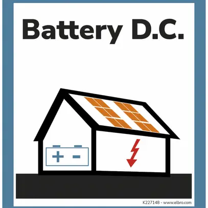 Autocollante di avvertimento ELBRO Battery DC fotovoltaico 90×100mm blu 