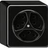 Presa AP basico 3×tipo 13/1 nero h=54mm 
