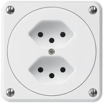 Prise ENC robusto 2×type 13 blanc sans clapet 