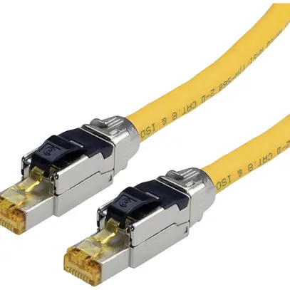 Patchkabel RJ45 ROLINE Solid Kat.8.1 S/FTP AWG22 LSZH gelb 1m 