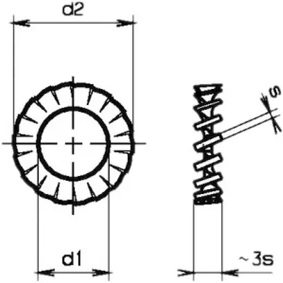 Rondelle éventail M12 12.5×20.5×1 DIN 6798 A zinguée 
