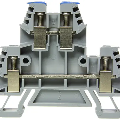 Borne de passage joignable Woertz 0.5…4mm² 32A 500V vis 2×2 rail DIN 35mm gr/bl 