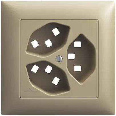 Kit montaggio INC Feller EDIZIOdue, per presa 3×T23 1×separato, sand 