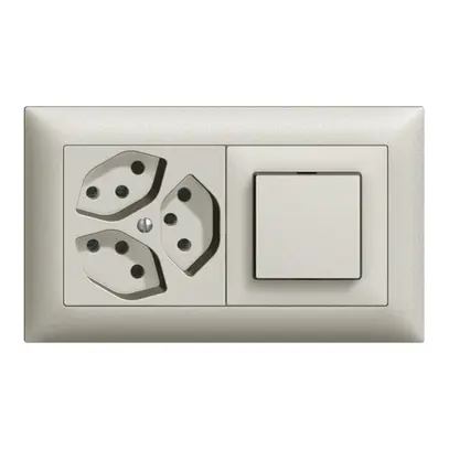 Combinazione INC EDIZIOdue 3×T13 +3/1P grigio chiaro, orizzontale 