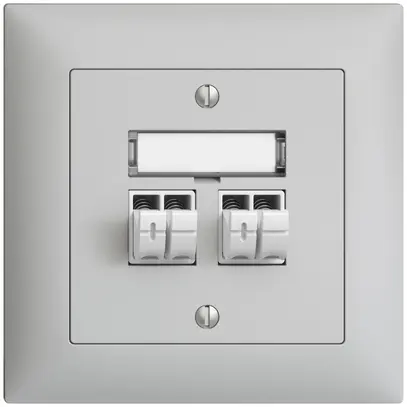 Presa audio INC Push Type EDIZIOdue FMI, 2×, kit di dicitura, grigio chiaro 