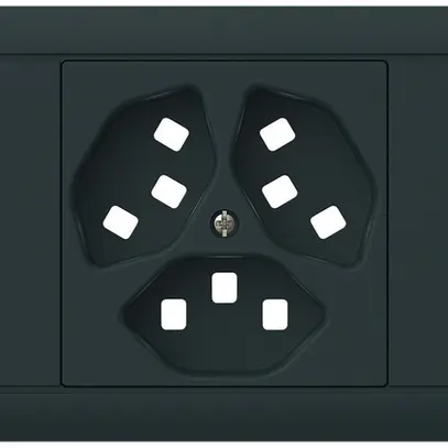 Kit frontale INS kallysto per presa INS 3×tipo 23 telaio a innesto nero 