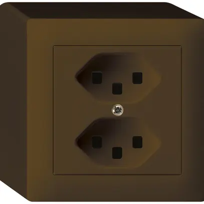 Prise AP kallysto 2×T23 brun bornes enfichables 