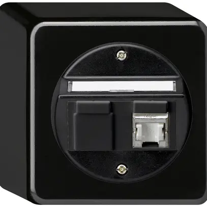 Scatola di raccordo AP basico cat.6 1RJ45/s nero 
