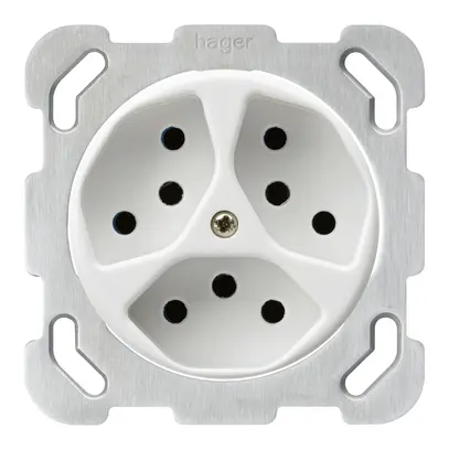 Inserto per presa INC basico 3×tipo 13 bianco con protezione bambini 