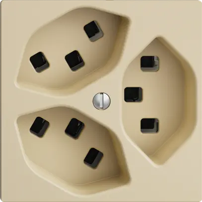 Prise 3×T23 EDIZIOdue vanille, 16A, avec bornes enf. 