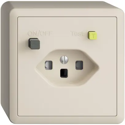 Presa AP EDIZIOdue T23 FI 30mA shutter crema 