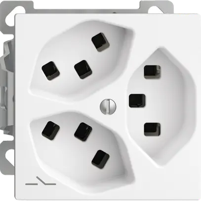 Presa AP 3×T23 Feller EDIZIOdue FXCO54, 1×separato, morsetti a innesto, bianco 