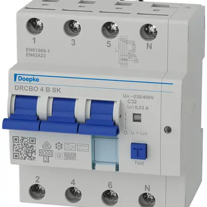 Disjoncteur différentiel Doepke DRCBO 4 3LN 32A C 30mA type B SK 