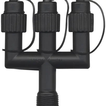 Distributore a T System 24 Extra, nero, con 3 partenze da avvitare 