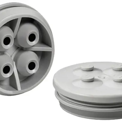 Raccordo a doppia membrana di 4-volte, M32, grigio chiaro 