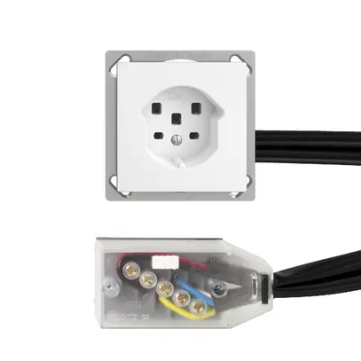 Prise INC EDIZIOdue T25 16A blanc pour câble Technofil 