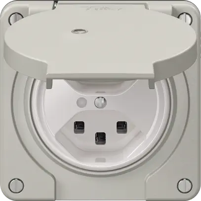 Prise NEVO N.CO, 2×T23, IP21, a.LED, gris clair 