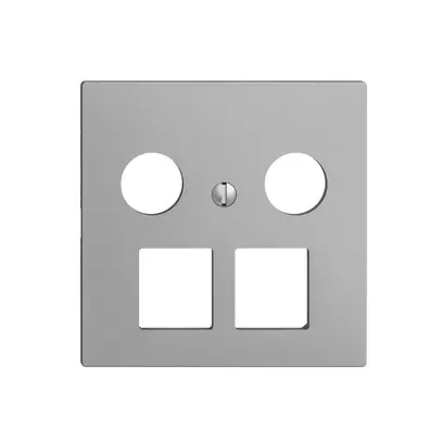 Kit de recouvrement EDIZIOdue F, p.prise multimédia, p.2×RJ45 Keystone silver 