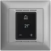 UP-Raumthermostat EDIZIOdue FMI silver mit Display, Fussboden- und Raumregler 