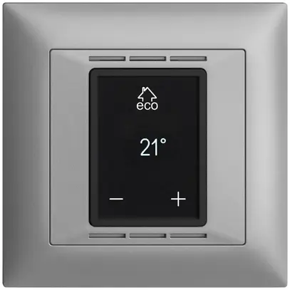 UP-Raumthermostat EDIZIOdue FMI silver mit Display, Fussboden- und Raumregler 