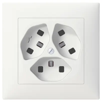 Presa ENC SIDUS 3×T23/1 bianco con shutter 