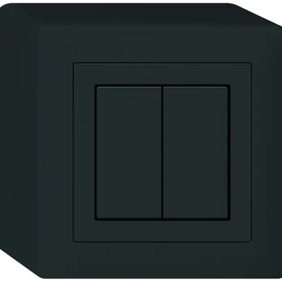 Pulsante KNX AP Hager BA kallysto Q doppio 88×88mm nero 