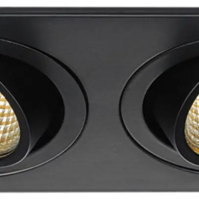 Downlight LED INS NEW TRIA, 2×6W 1200lm 2700K 38° quadrato IP20 nero opaco 