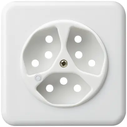 Kit frontal ENC pour prise Hager basico 3×type 13 illuminé G blanc 