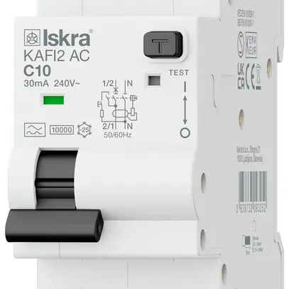 Disgiuntore differenziale ISKRA KAFI2 2P caratteristica C 10A 0.03A tipo A 2UM 