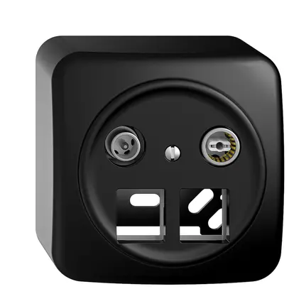 Prise multimédia 4dB AP Sdue, prise d.dérivation, p.2×RJ45 Keystone, no 