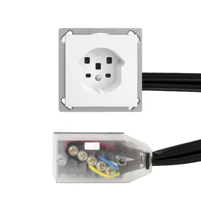 Presa INS EDIZIOdue T25 bianco per cavo piatto Technofil 