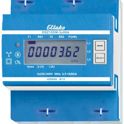 Contatore energia AMD DSZ15DM MID, 3×80A calibrato M-Bus tariffa singola/doppia 