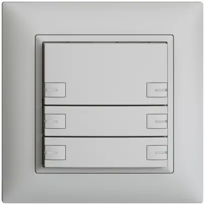 Poussoir ENC KNX 6× EDIZIOdue gris clair RGB avec LED 