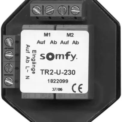 Relais de séparation INC Somfy TR2-U-230, 2-canal, 230V/8A, 52×50×22mm 