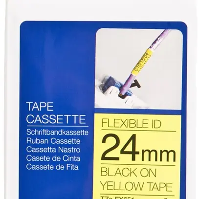 Cassette ruban TZe-FX 24mm×8m jaune 