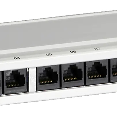 Patch box mini 12×RJ45 cat.6 UTP, gris aluminium, non blindé 