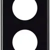 Plaque de recouvrement basico 2×1 2×Ø43mm noir 
