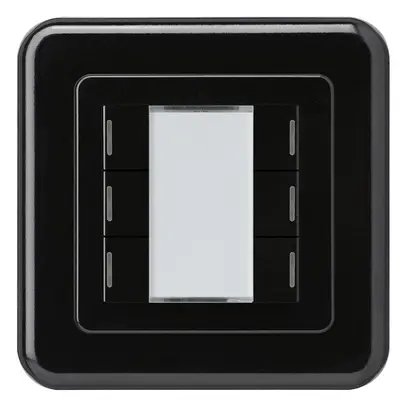 Poussoir ENC Hager basico C KNX sextuple LED noir 