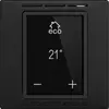 Thermostat d'ambiance EDIZIOdue F noir, avec écran, chauff.sol&conv. 